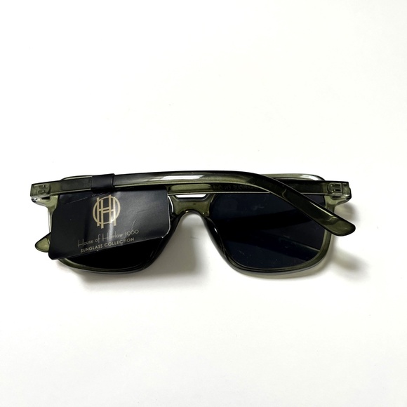 NWT Original HOUSE OF HARLOW Double Bridge Aviator Sunglasses Solid Acetate GREN - Picture 5 of 6